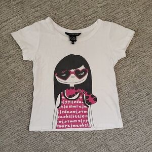 Little Marc Jacobs White and Pink Cartoon Tee